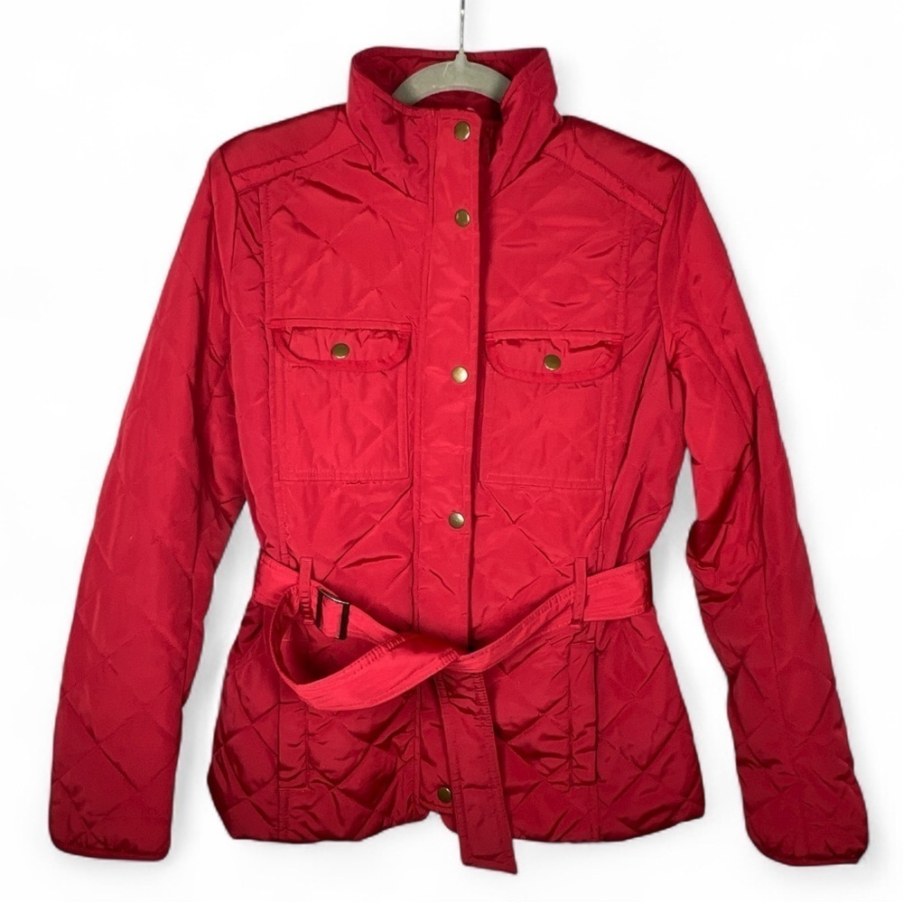Gap Winter Edition Outdoor Specialist red quilted jacket with belt Size S - Picture 4 of 5